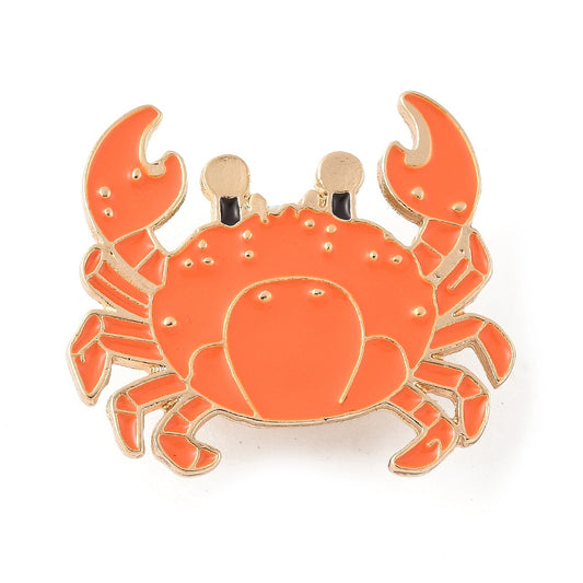 Crab enamel pin