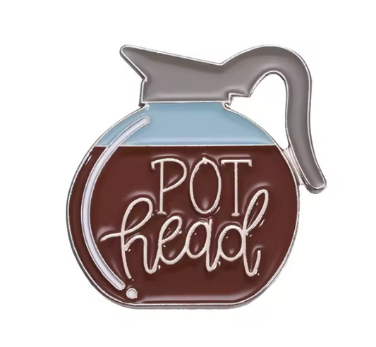 'Pot head' enamel pin