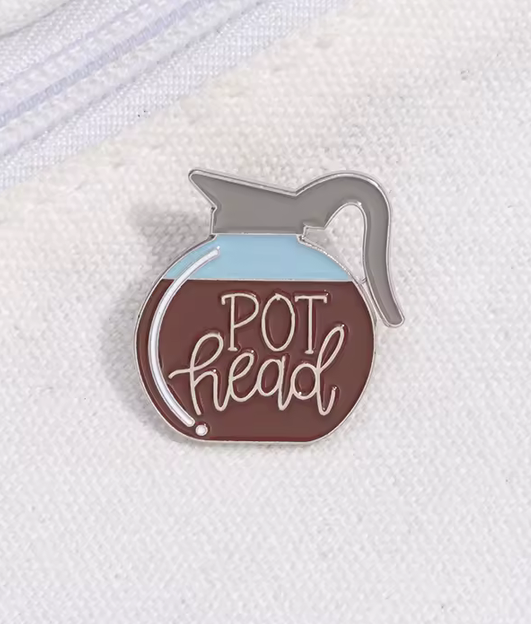 'Pot head' enamel pin