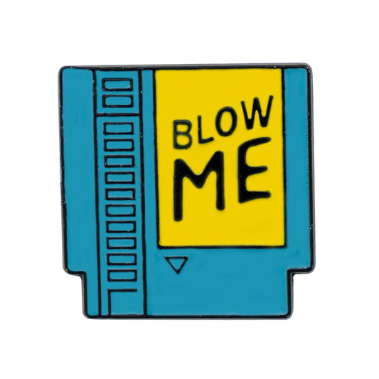 Blow me disk enamel pin