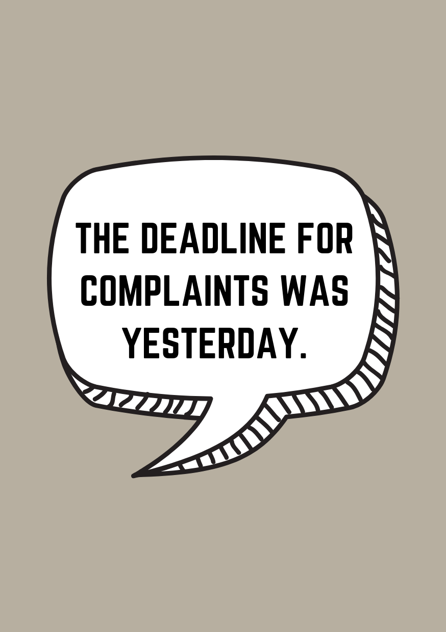 Deadline for complaints MAGNET